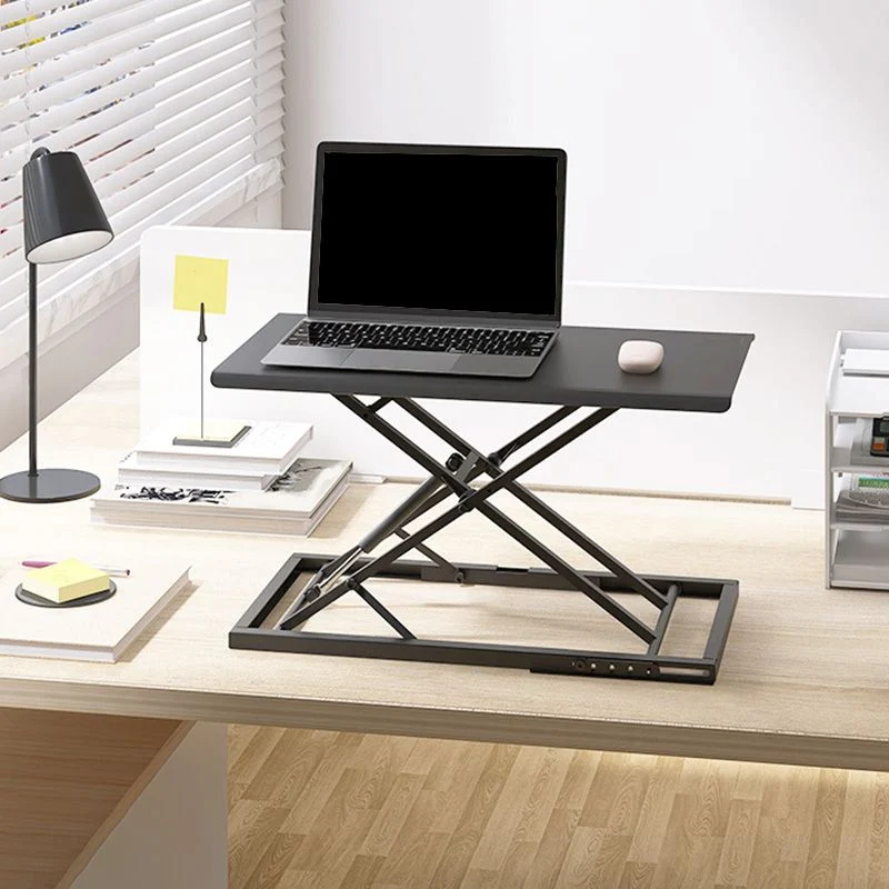 Bureau de travail en bois de table pliable pour ordinateur portable de forme rectangulaire en noir/blanc Clearhalo