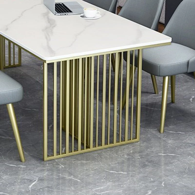 Bureau de travail contemporain en pierre de forme rectangulaire avec 2 pieds Clearhalo
