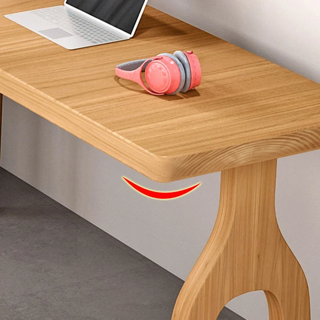 Bureau de travail en forme de L de style contemporain, bureau d'écriture simple en bois massif Clearhalo