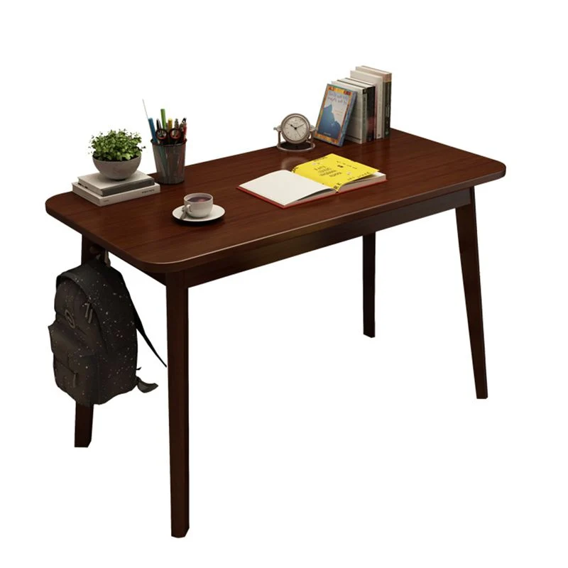 Bureau de travail moderne en bois massif, bureau d'écriture de forme rectangulaire avec 4 pieds pour la maison Clearhalo