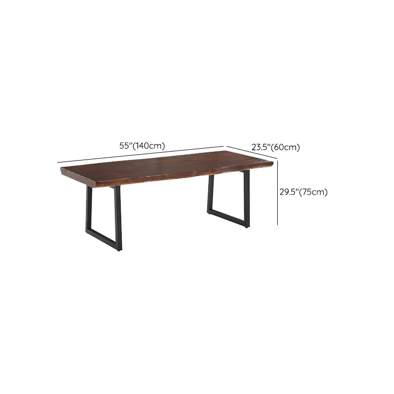 Bureau de travail moderne en bois massif, bureaux de travail de forme irrégulière avec 2 pieds pour le bureau Clearhalo