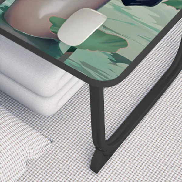 Bureau de travail moderne de forme rectangulaire, bureau d'écriture en bois avec 2 pieds pour la maison Clearhalo