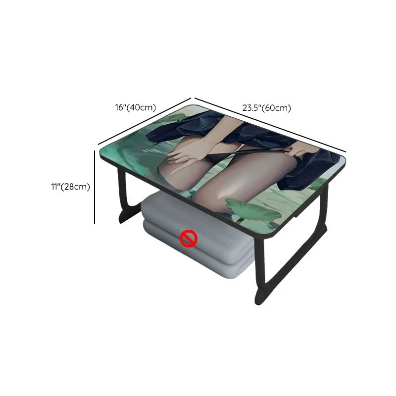 Bureau de travail moderne de forme rectangulaire, bureau d'écriture en bois avec 2 pieds pour la maison Clearhalo