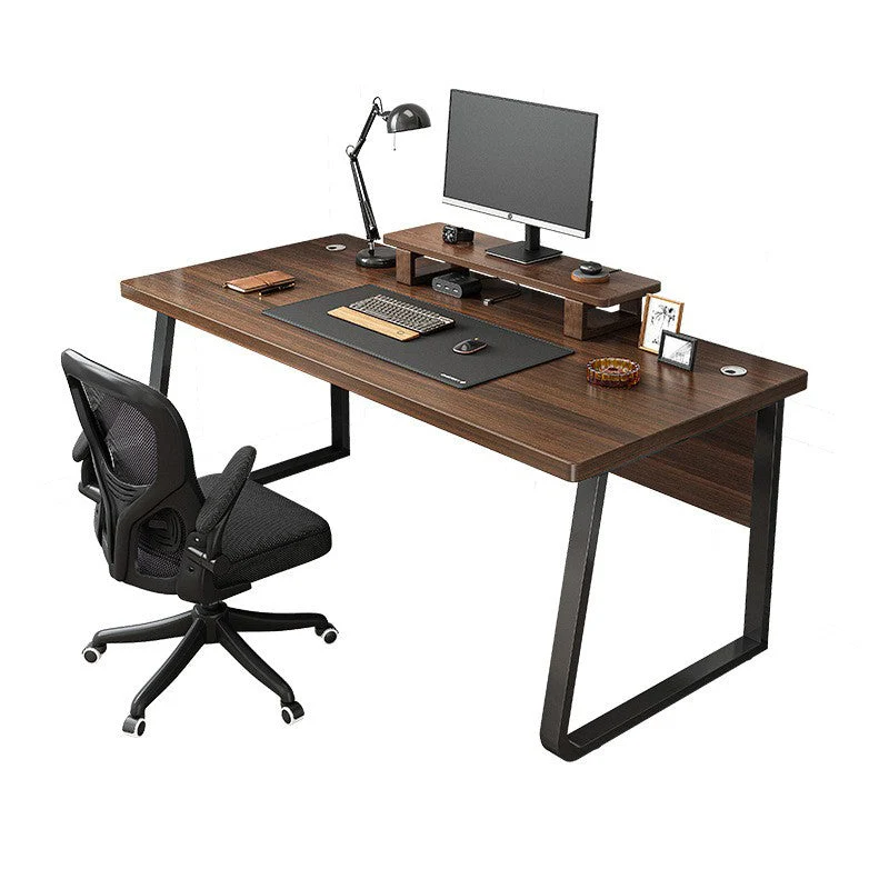 Bureau de travail moderne rectangulaire en bois massif avec 4 pieds Clearhalo