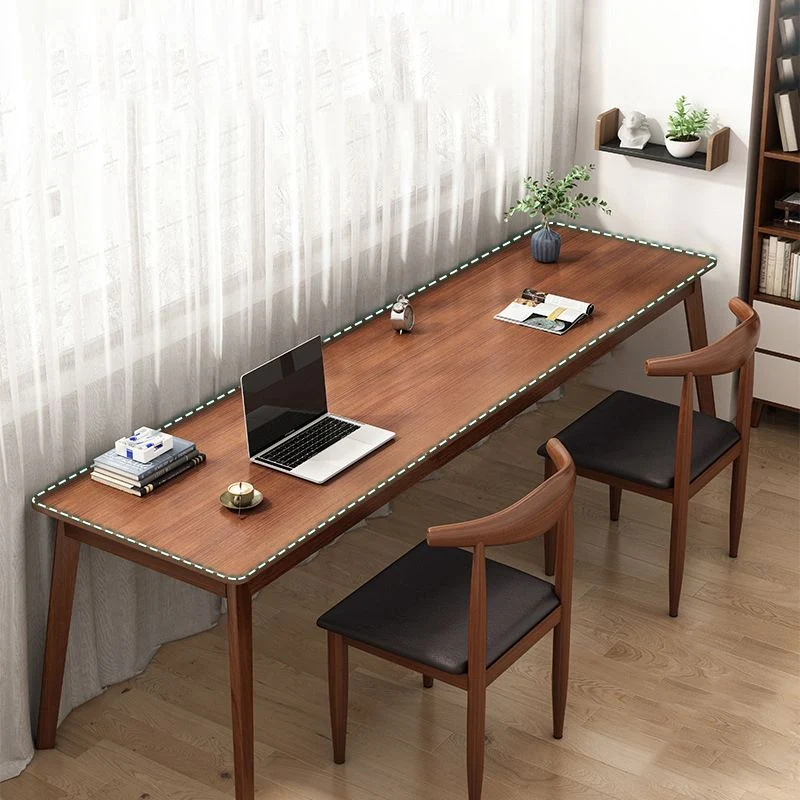 Bureau de travail moderne rectangulaire en bois massif avec 4 pieds Clearhalo