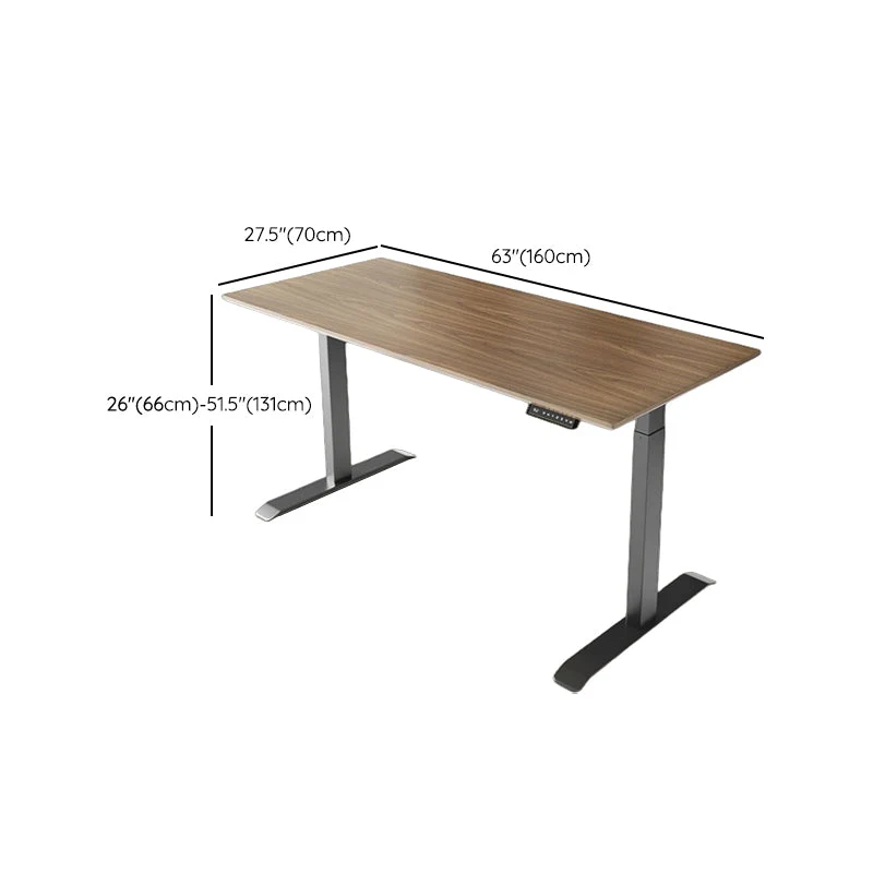 Bureau de travail rectangulaire en bois, Base moderne en forme de T, pour la maison Clearhalo