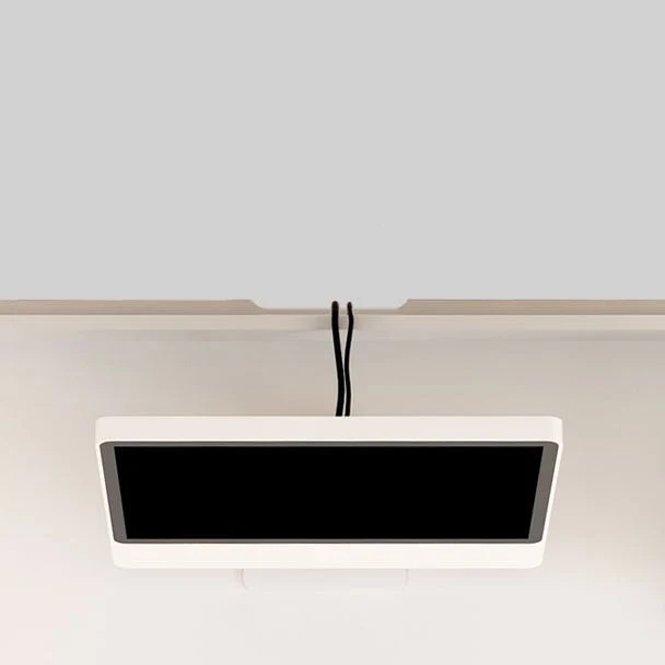 Bureau de travail rectangulaire moderne en bois massif avec 2 tiroirs pour la maison Clearhalo