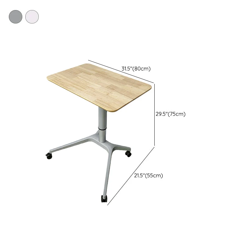 Bureau de travail de style moderne, bureau d'écriture de forme rectangulaire avec roulettes Clearhalo