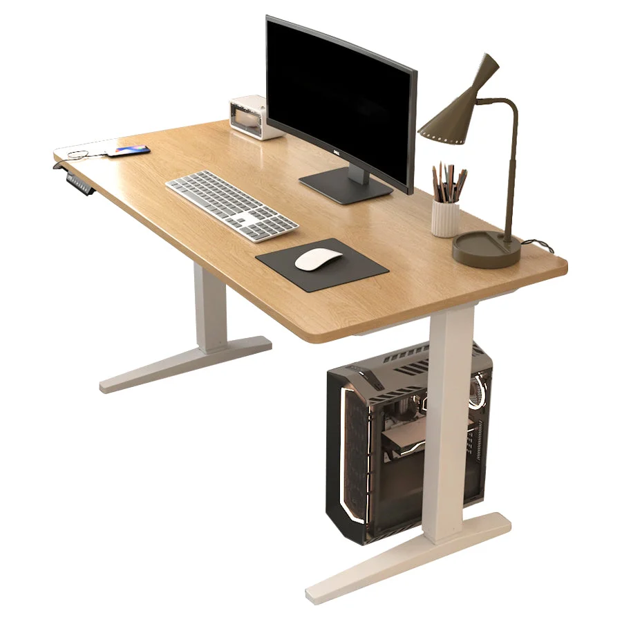 Bureaux de bureau de style moderne, bureau de travail de forme rectangulaire avec 2 pieds pour la maison Clearhalo