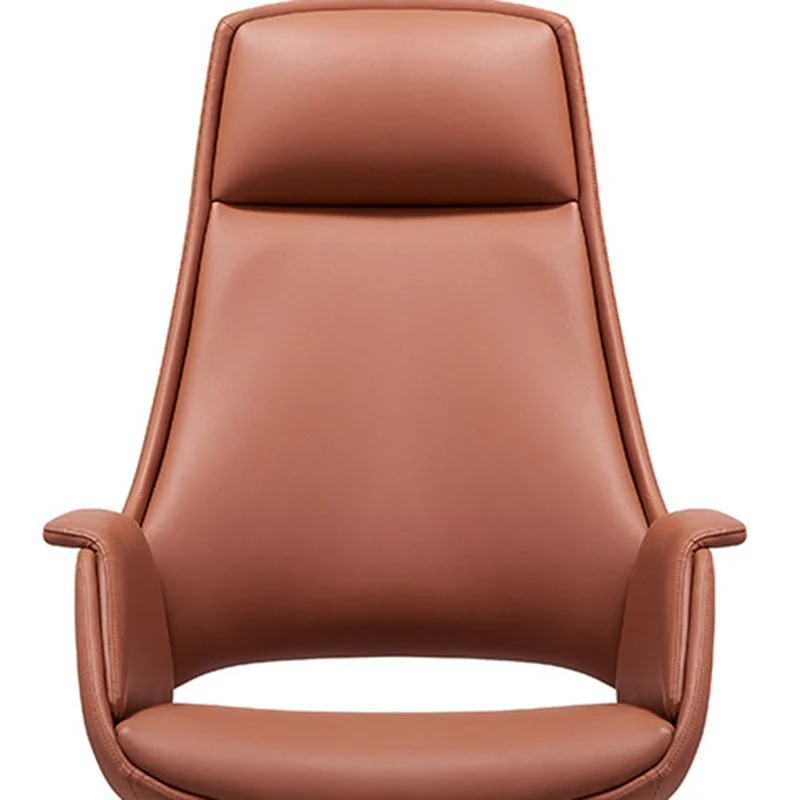 Cadre de Chrome aucune chaise affligeante de directeurs de cuir de Faux de Brown de chaise de bureau Clearhalo