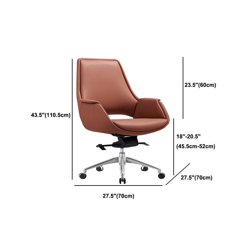 Cadre de Chrome aucune chaise affligeante de directeurs de cuir de Faux de Brown de chaise de bureau Clearhalo