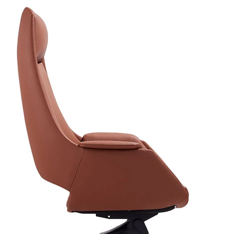 Cadre de Chrome aucune chaise affligeante de directeurs de cuir de Faux de Brown de chaise de bureau Clearhalo