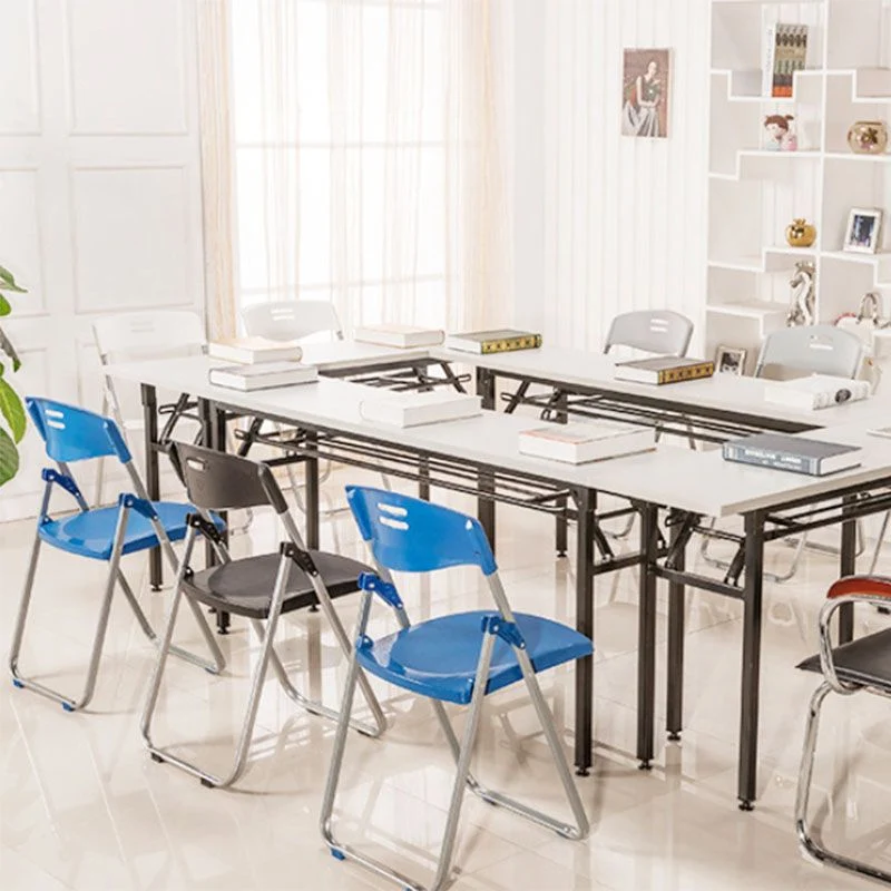 Chaise de bureau en acier tapissée sans bras moderne de chaise de conférence Clearhalo