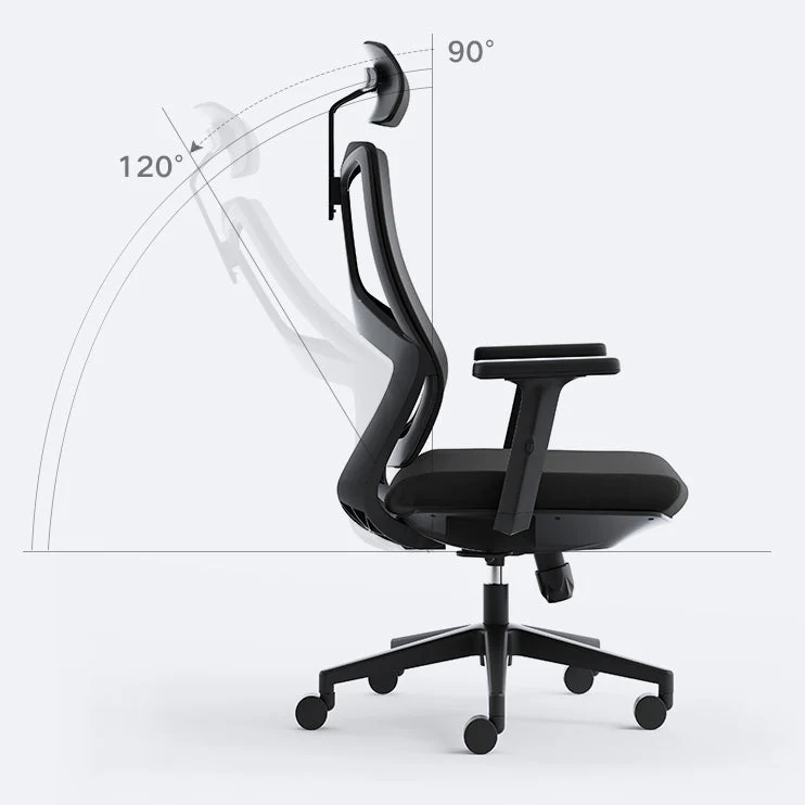 Chaise de bureau AirGrid respirante pivotante de chaise de bureau contemporaine de 25"W Clearhalo