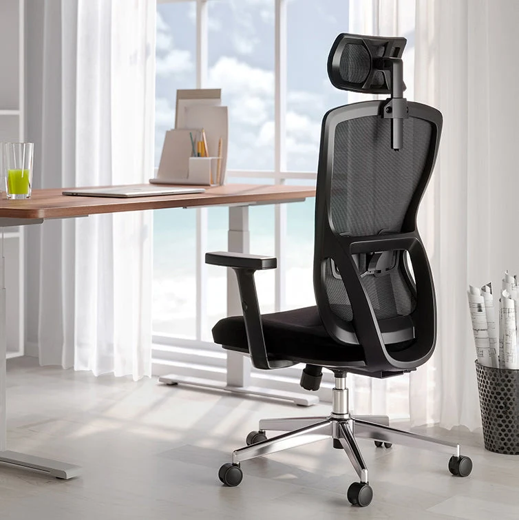 Chaise de bureau AirGrid respirante à roues contemporaines de 16 po de large Clearhalo