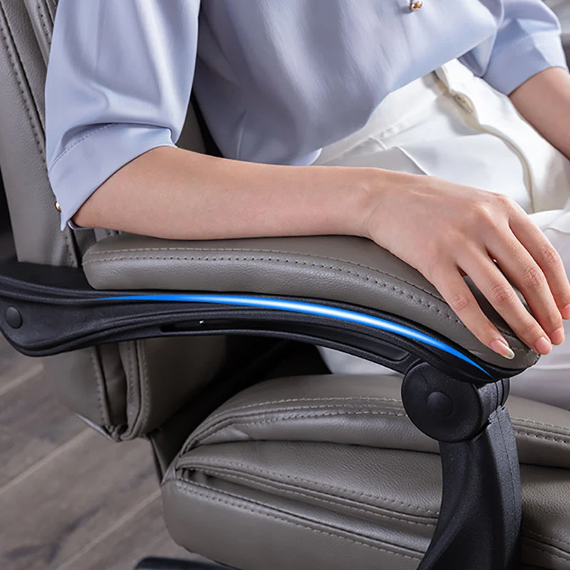 Chaise de bureau à bras amovibles, chaise de bureau ergonomique en cuir moderne sans détresse Clearhalo