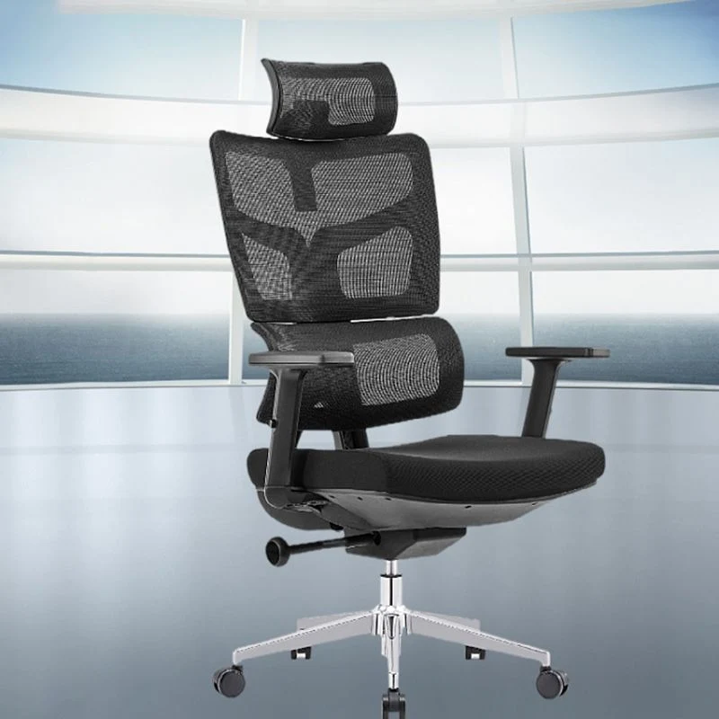 Chaise de bureau à bras amovibles, hauteur de siège réglable, avec roulettes Clearhalo