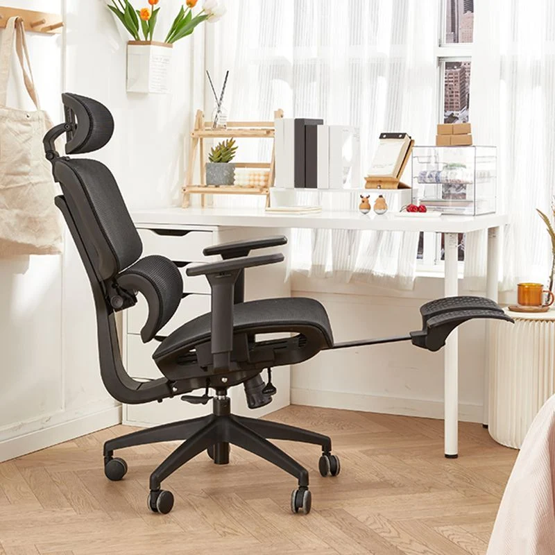 Chaise de bureau à bras amovibles, mécanisme d'inclinaison moderne, chaise sans détresse avec roulettes Clearhalo