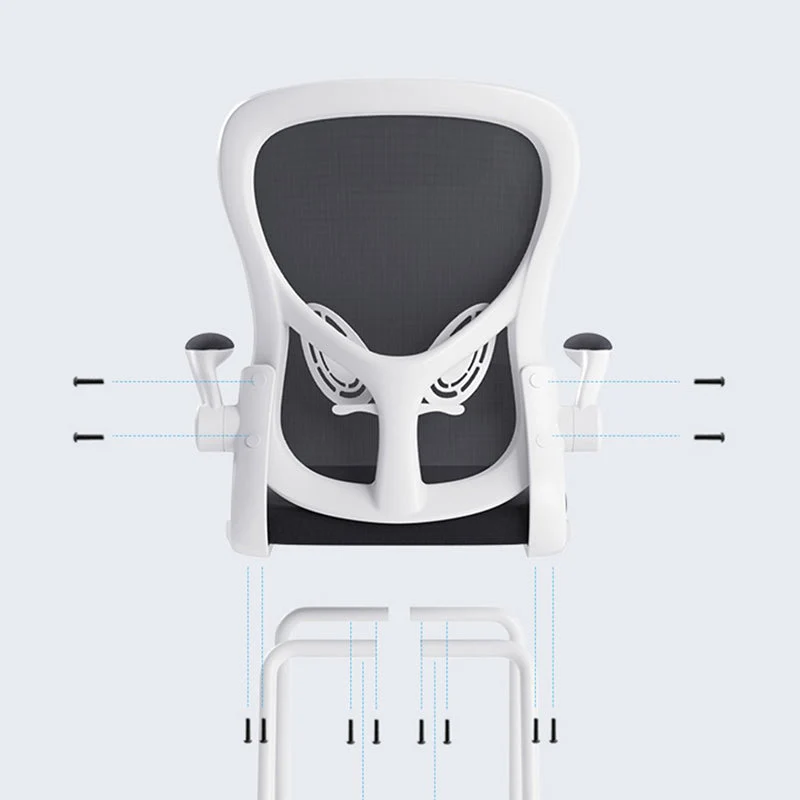 Chaise de bureau de bras démontables aucune chaise de bureau moderne ergonomique pénible Clearhalo