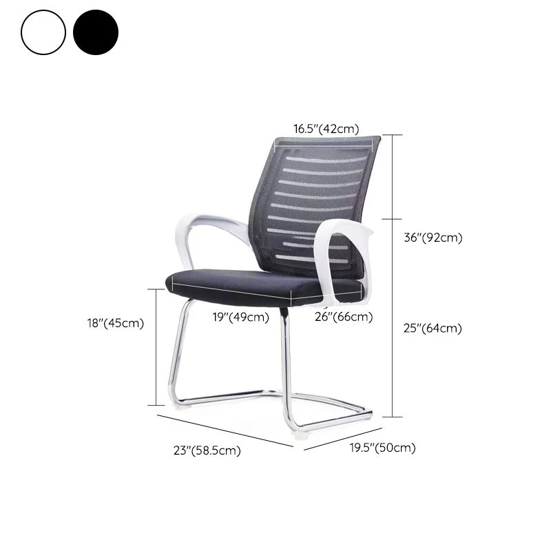 Chaise de bureau à bras fixes aucune chaise de bureau moderne ergonomique pénible Clearhalo