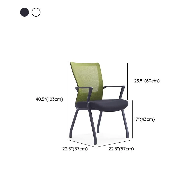 Chaise de bureau à bras fixes aucune chaise de bureau ergonomique moderne pénible Clearhalo