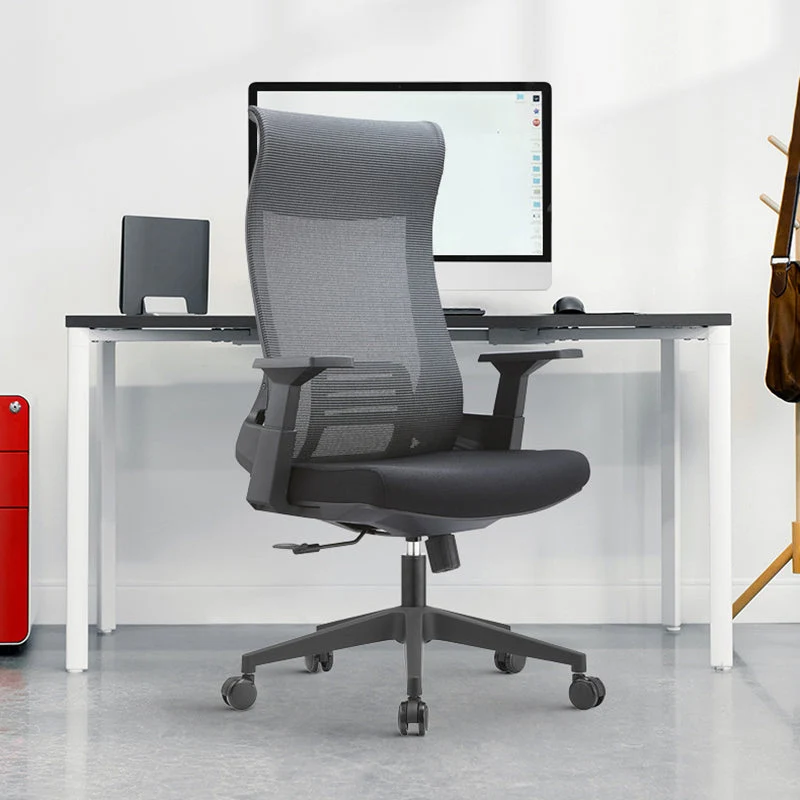 Chaise de bureau à bras fixes, chaise pivotante moderne à hauteur de siège réglable avec dossier respirant Clearhalo