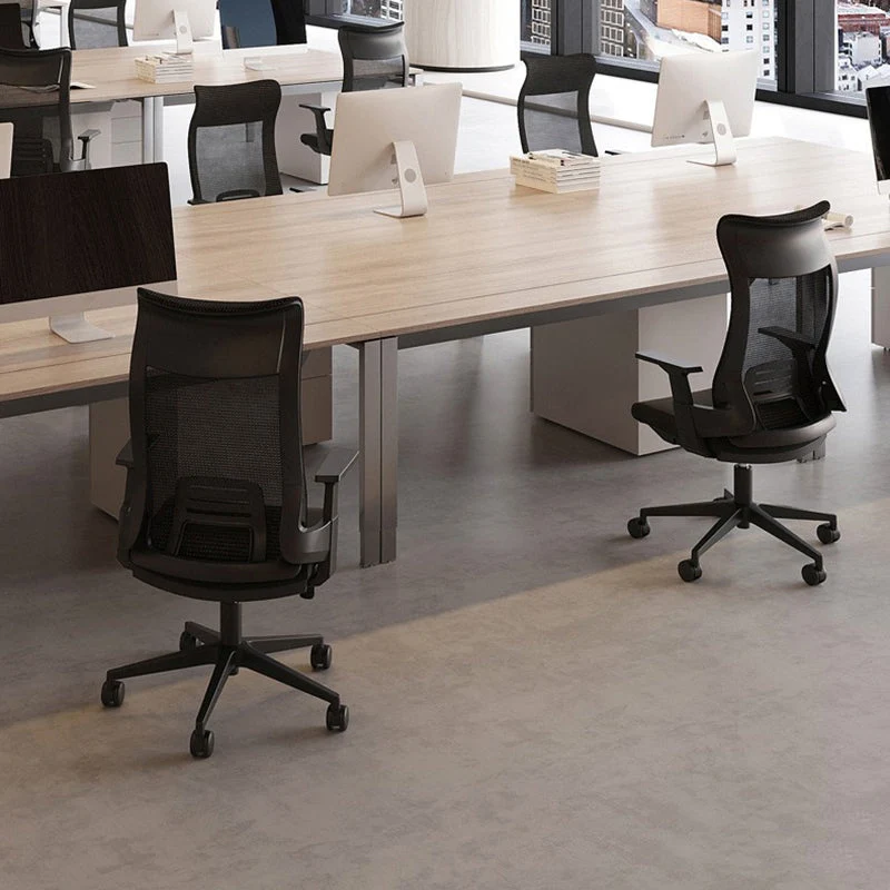 Chaise de bureau à bras fixes, chaise pivotante moderne à hauteur de siège réglable avec dossier respirant Clearhalo