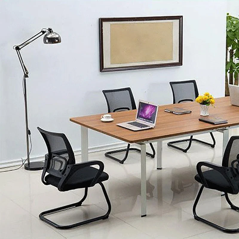 Chaise de bureau à bras fixes, chaise de travail contemporaine à dossier moyen Clearhalo