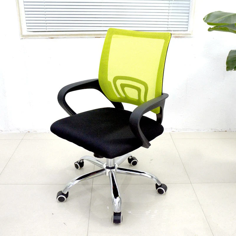 Chaise de bureau à bras fixes, chaise de travail contemporaine à dossier moyen Clearhalo