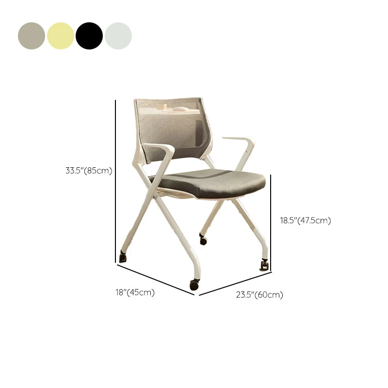 Chaise de bureau à bras fixes, ergonomique et moderne, sans détresse, avec roulettes Clearhalo