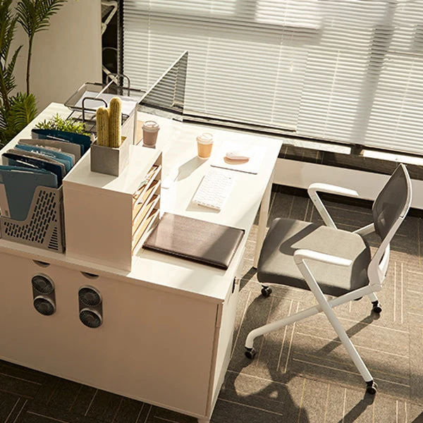 Chaise de bureau à bras fixes, ergonomique et moderne, sans détresse, avec roulettes Clearhalo