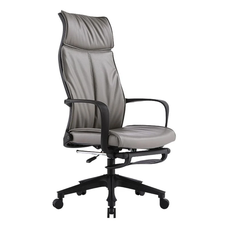 Chaise de bureau à bras fixes, en Faux cuir, à dossier haut, roues ergonomiques Clearhalo