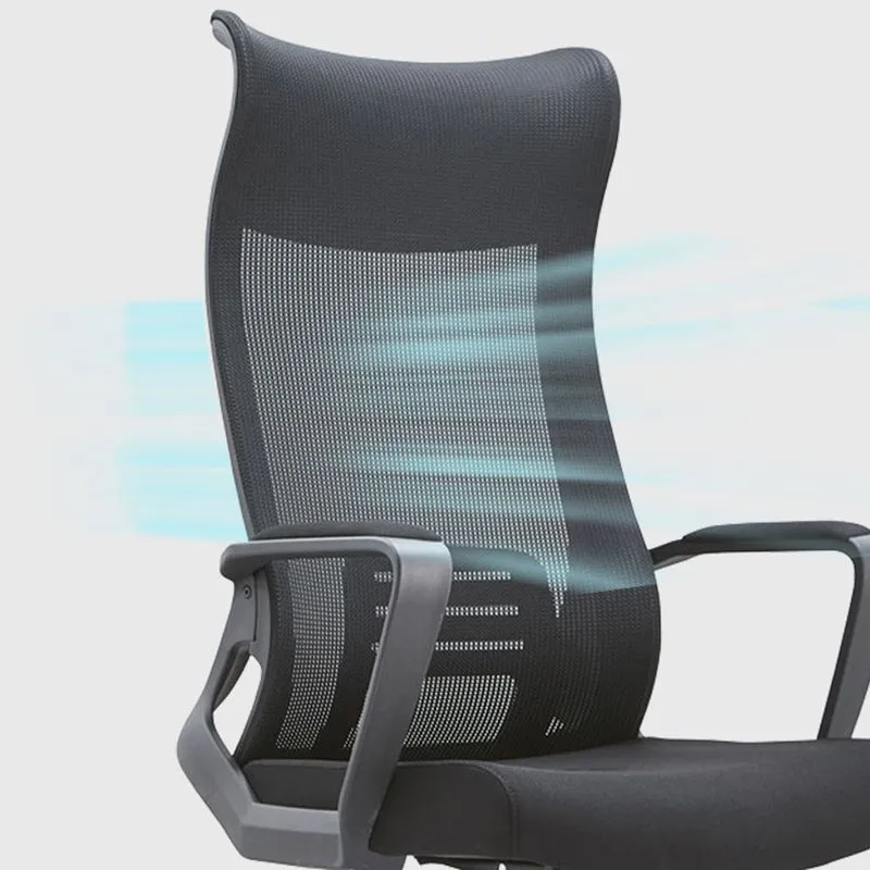 Chaise de bureau à bras fixes, mécanisme d'inclinaison, chaise de bureau ergonomique sans détresse avec roulettes Clearhalo