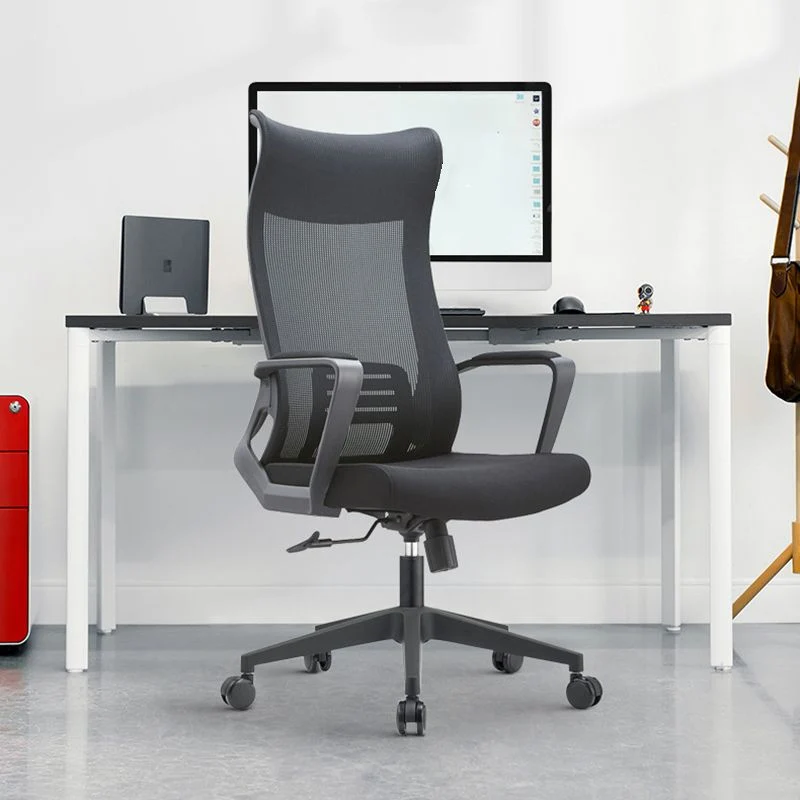Chaise de bureau à bras fixes, mécanisme d'inclinaison, chaise de bureau ergonomique sans détresse avec roulettes Clearhalo