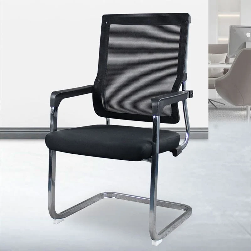 Chaise de bureau à bras fixes moderne AirGrid respirant sans chaise de bureau à roues Clearhalo