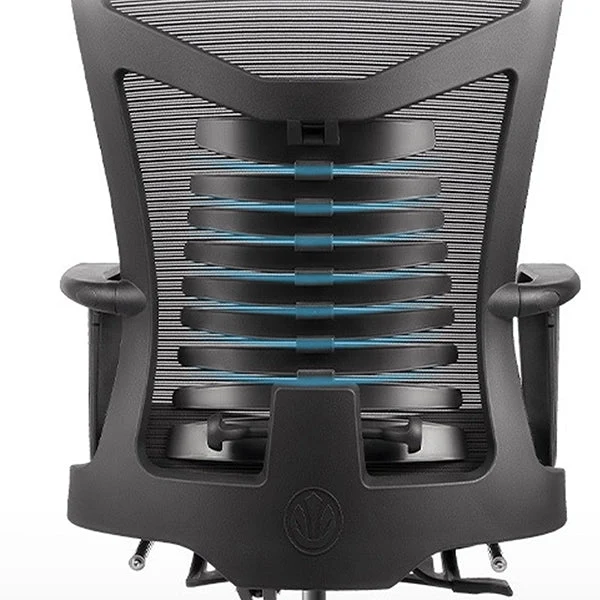 Chaise de bureau à bras fixes moderne, chaise ergonomique respirante AirGrid Clearhalo