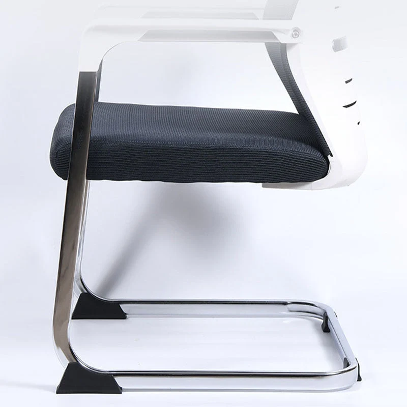 Chaise de bureau à bras fixes moderne, chaise de bureau à soutien lombaire en acier Clearhalo