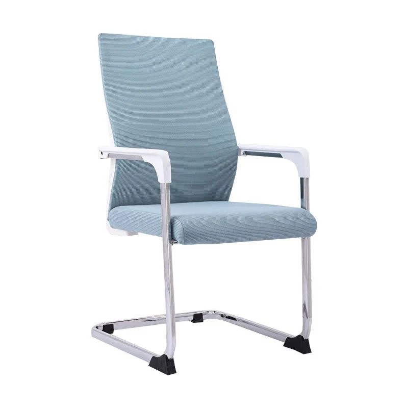 Chaise de bureau à bras fixes moderne, chaise de bureau à soutien lombaire en acier Clearhalo