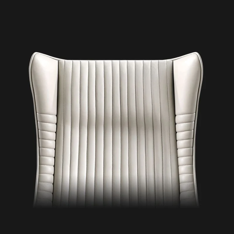 Chaise de bureau à bras fixes, moderne, ergonomique, en cuir, sans détresse, avec roulettes Clearhalo