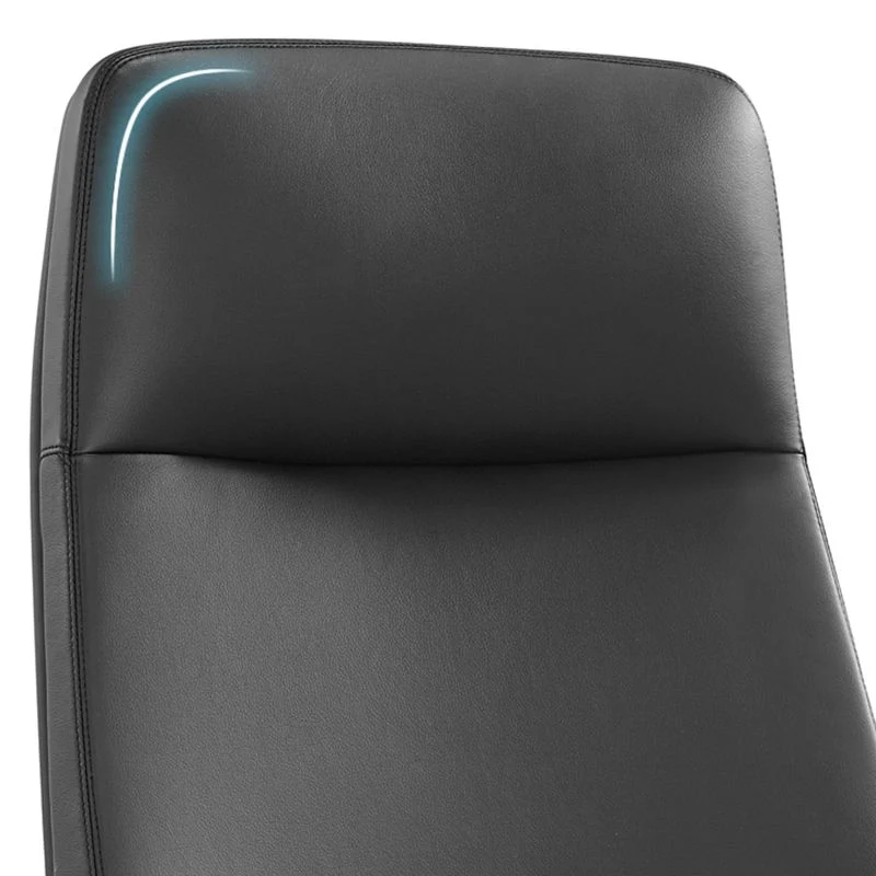 Chaise de bureau à bras fixes moderne sans chaise de bureau ergonomique en cuir pénible Clearhalo
