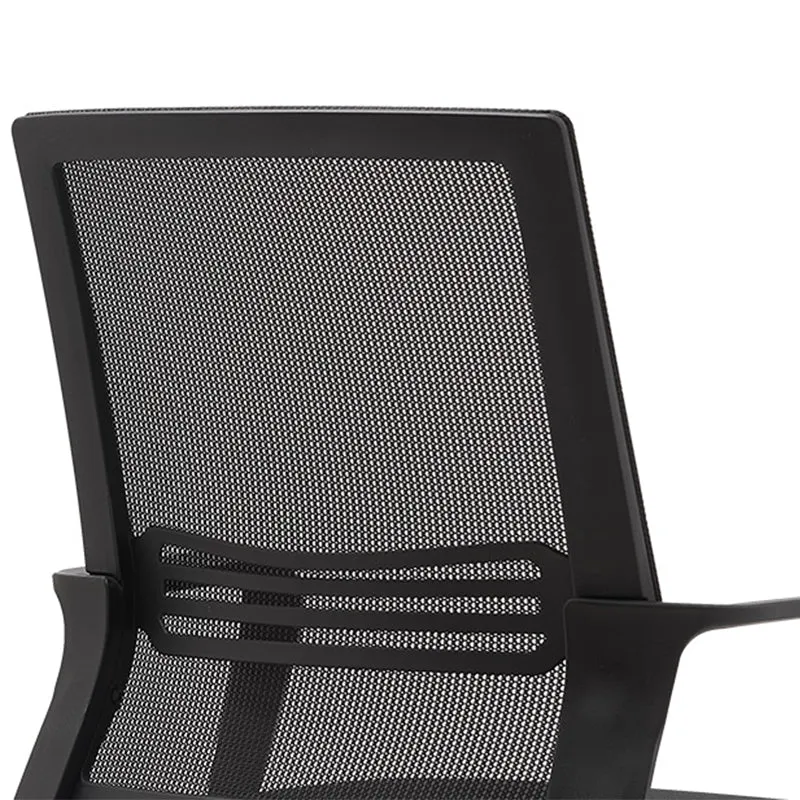 Chaise de bureau à bras fixes modernes, sans roues, sans chaise de bureau ergonomique pénible Clearhalo