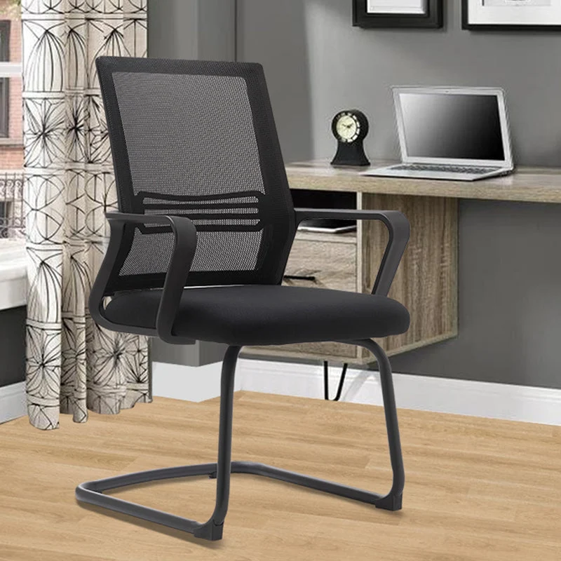 Chaise de bureau à bras fixes modernes, sans roues, sans chaise de bureau ergonomique pénible Clearhalo