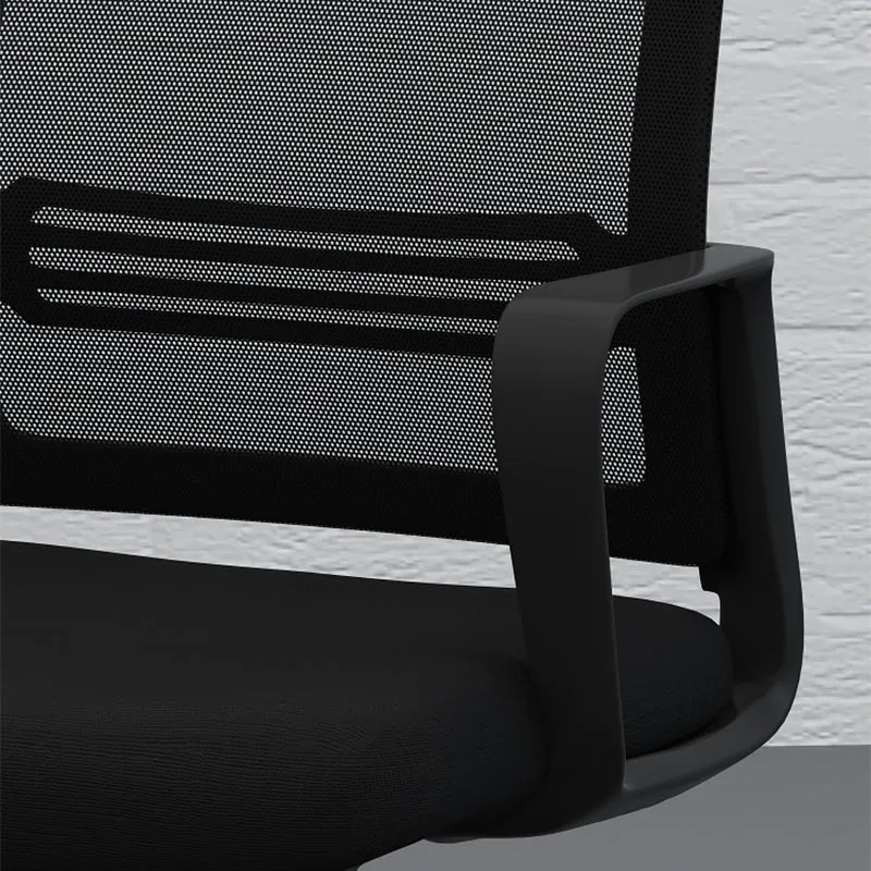 Chaise de bureau à bras fixes modernisme, sans roulettes, noir/blanc, pour la maison Clearhalo