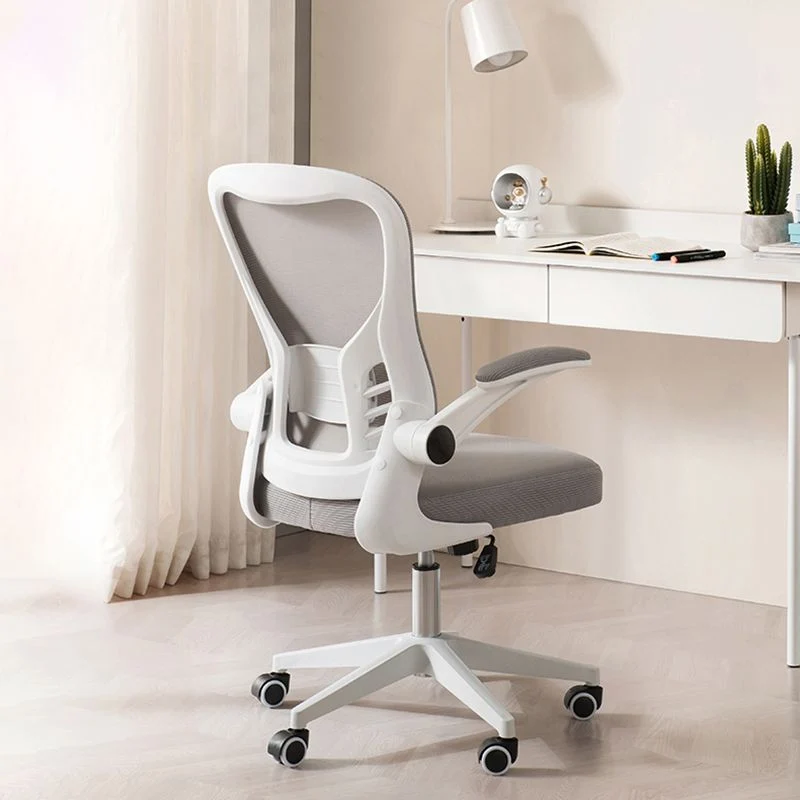 Chaise de bureau à bras rembourrés, chaise pivotante à hauteur de siège réglable avec roulettes Clearhalo