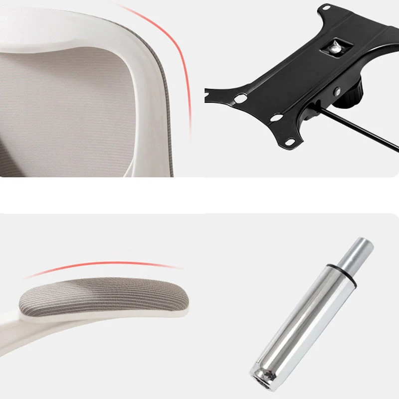 Chaise de bureau à bras rembourrés, chaise pivotante à hauteur de siège réglable avec roulettes Clearhalo