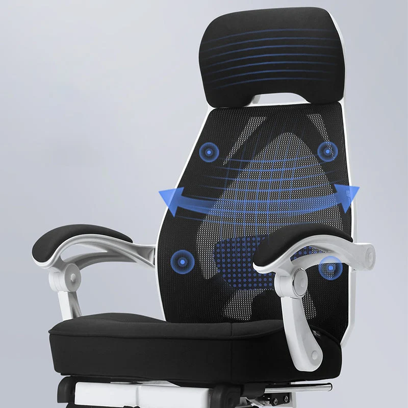 Chaise de bureau à bras rembourrés, mécanisme d'inclinaison, chaise de bureau sans détresse avec roulettes Clearhalo