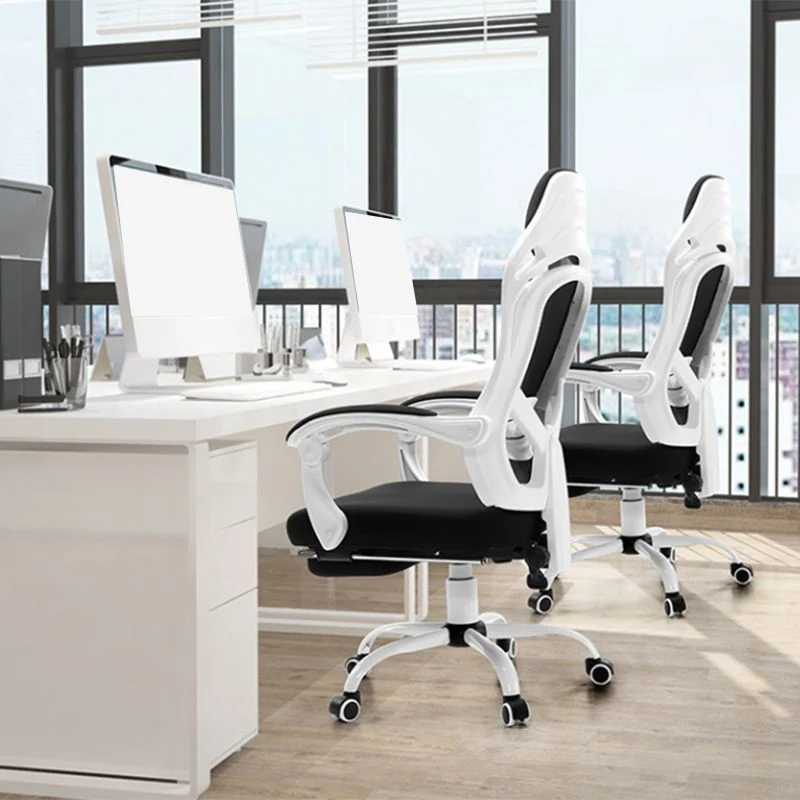 Chaise de bureau à bras rembourrés, mécanisme d'inclinaison, chaise de bureau ergonomique sans détresse avec roulettes Cle...