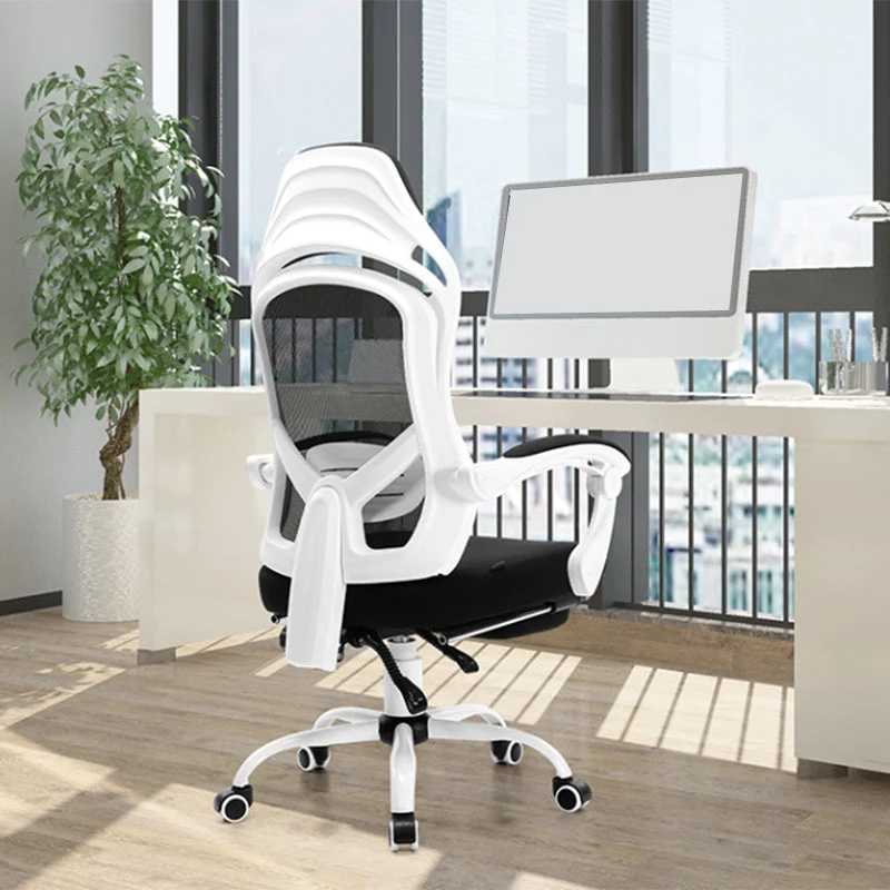 Chaise de bureau à bras rembourrés, mécanisme d'inclinaison, chaise de bureau ergonomique sans détresse avec roulettes Cle...