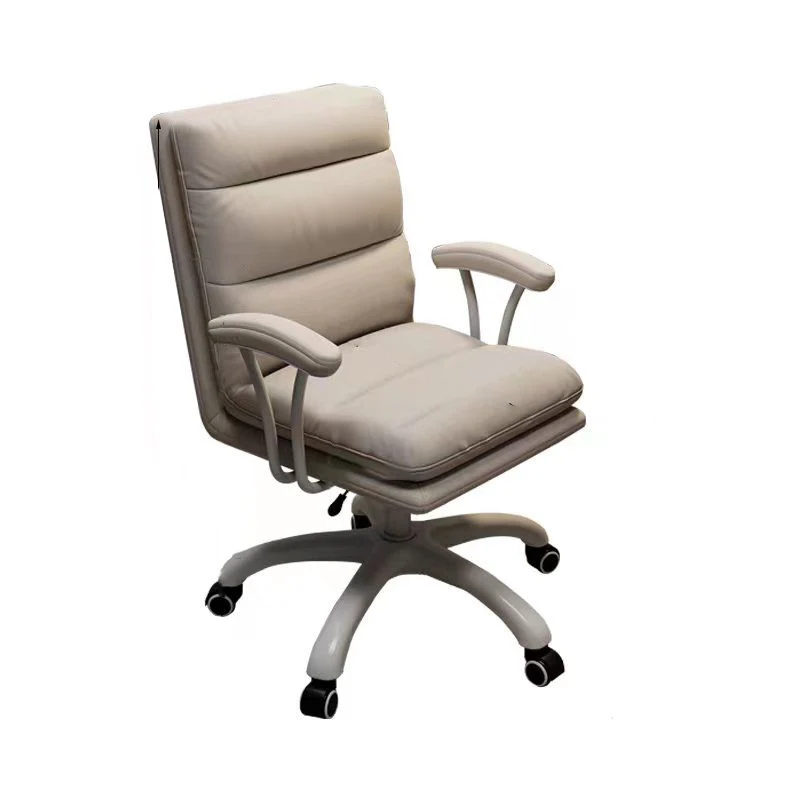 Chaise de bureau à bras rembourrés moderne, chaise de bureau ergonomique sans détresse avec roulettes Clearhalo