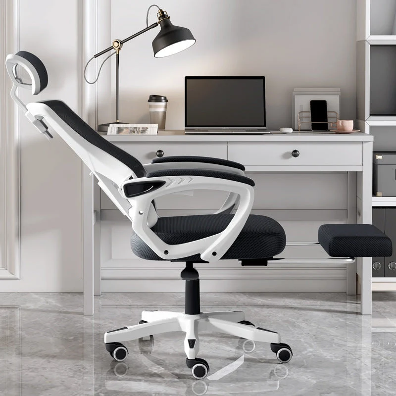 Chaise de bureau à bras rembourrés moderne, chaise de bureau ergonomique sans détresse avec roulettes Clearhalo